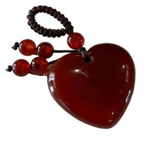 Gorgeous Red Agate Heart Charm